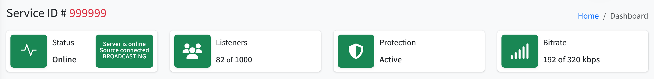 Now playing and encoder settings