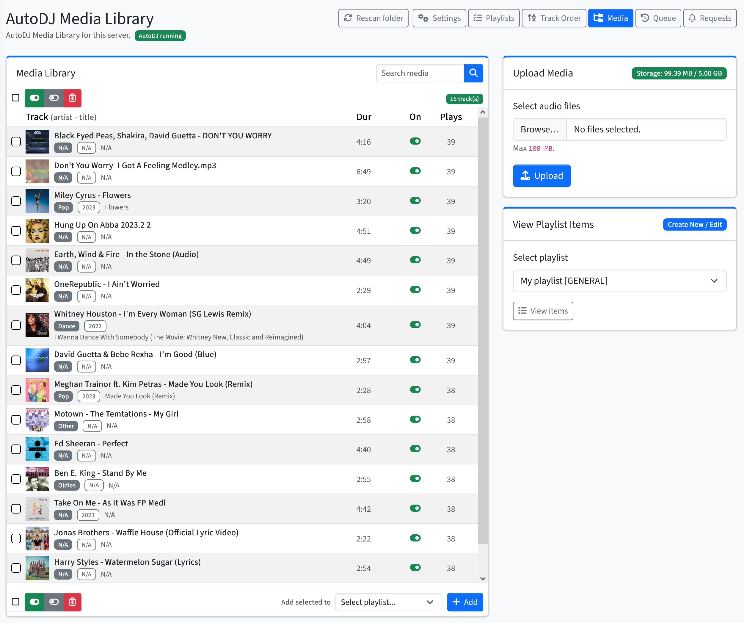 AutoDJ Media Library