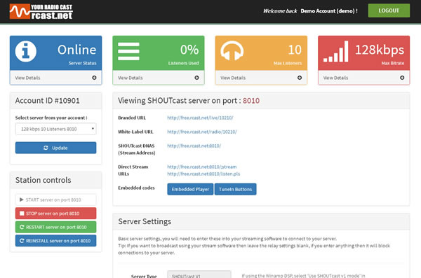 Demo Control Panel